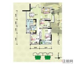【11#B户型图】3室2厅1卫1厨2阳台