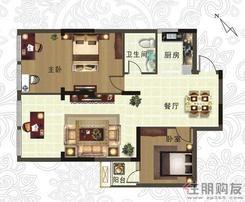 【标准层C户型】2室1厅1卫