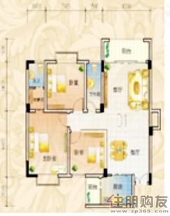 【精通·财富广场户型】3室2厅2卫1厨2阳台