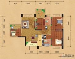 【E3户型】4室2厅2卫1厨2阳台