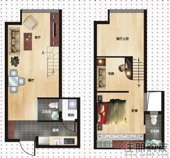 【荣和MOCO社区户型1】2室2厅2卫1厨1阳台