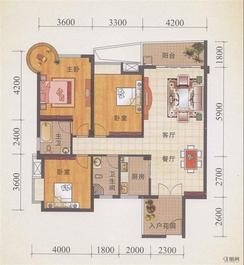 【锦誉蓝湾G户型（3#/6#楼）】3室2厅2卫2阳台