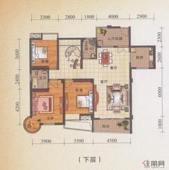【锦誉蓝湾H1户型下层（3#/6#楼复式）】5室4厅4卫5阳台