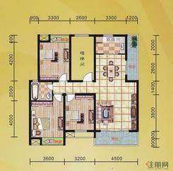 【东方印象26#楼M2户型】3室2厅1卫