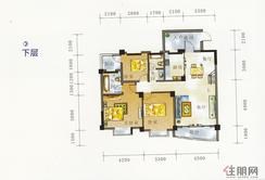 【粼江花园13#、14#D2、D3下层户型】3室2厅2卫
