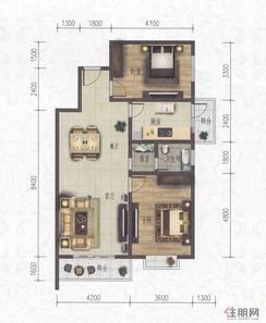 【科赛·江景城A3、4-D户型】2室2厅1卫