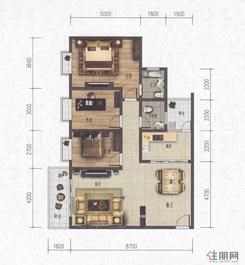 【科赛·江景城B1-A户型】3室2厅2卫