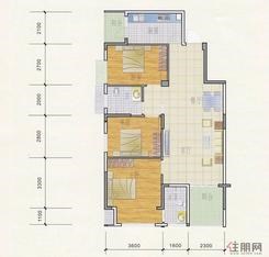 【丽景·雅乐居B户型图】3室2厅2卫