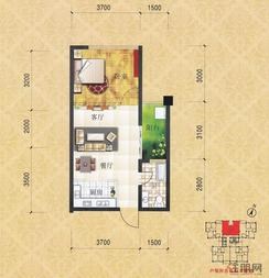 【名门天下13A#楼B1户型】1室1厅1卫