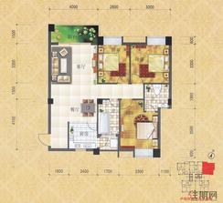 【名门天下13A#楼C1户型】3室2厅2卫