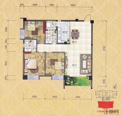 【名门天下13A#楼D1户型】3室2厅2卫