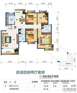 【17栋平层B户型】4室2厅2卫1厨2阳台