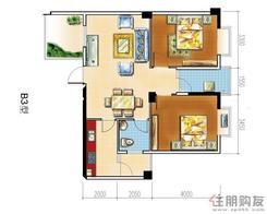 【B3】2室2厅2卫1厨2阳台