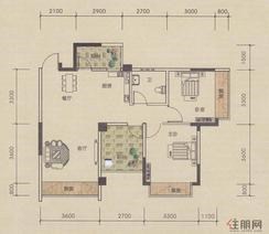 【B户型图】2室2厅1卫1厨2阳台
