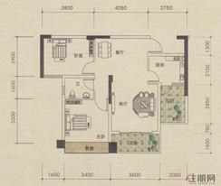 【C户型图】2室2厅1卫1厨2阳台