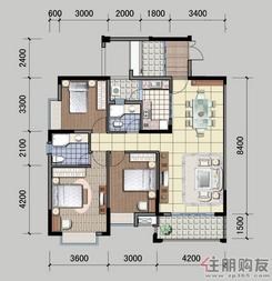 【北面住宅6#楼C户型】3室2厅2卫