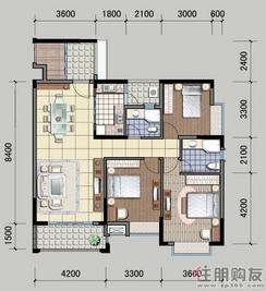 【北面住宅6#楼D户型】3室2厅2阳台