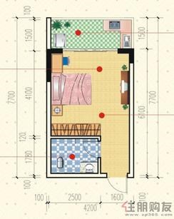 【海纳·帝豪时代C-1户型】1室1卫1厨1阳台