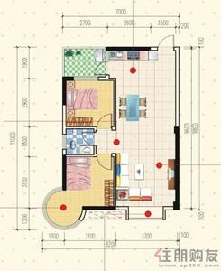 【海纳·帝豪时代C-3户型】2室2厅1卫1厨2阳台