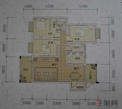 【精通·财富广场D1-2#户型】3室2厅2卫1厨1阳台