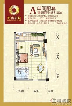 【A户型】1室1厅1卫1厨1阳台