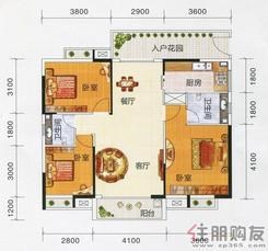 【户型图A户型】3室2厅2卫1厨