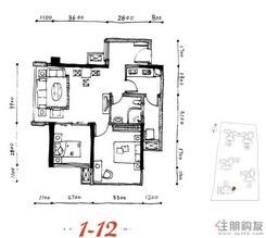 【盛天公馆1-12户型】1室1厅1卫1厨1阳台