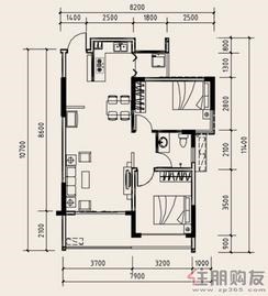 【中兴江滨上城80㎡两房两厅】2室2厅1卫1厨1阳台