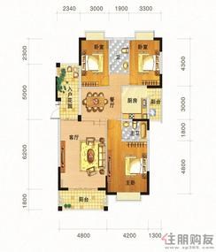 【凯悦国际2期K户型】3室2厅2卫1厨2阳台