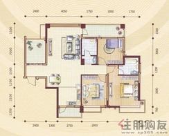 【昌泰东盟园A-1户型】3室2厅2卫1厨2阳台