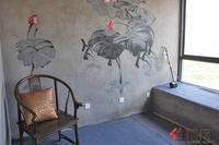 C2户型清水样板间之客厅上的壁画