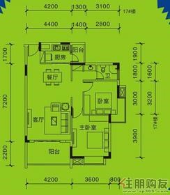 【1#、17#楼03.05户型】2室2厅1卫
