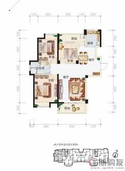 【3#楼3A户型】3室2厅1卫
