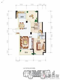 【3#楼3C户型】2室2厅1卫