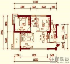 【4单元01、02号房L1户型图】2室2厅1卫1厨2阳台