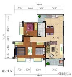【2号楼A户型】3室2厅1卫1厨4阳台