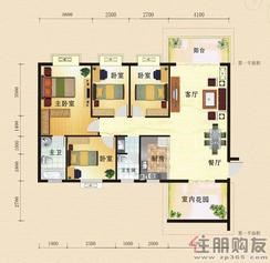 【东方国际A2四房户型】4室2厅2卫1厨1阳台