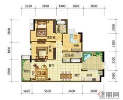 【滨江园D2户型】3室2厅2卫