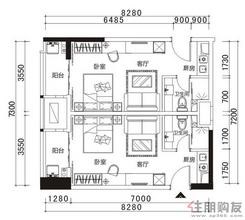 【1#楼15、16户型】1室1厅1卫1厨1阳台