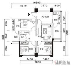 【1#楼09户型】3室2厅1卫1厨3阳台