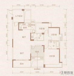 【C/D栋3+1户型】3室2厅2卫1厨3阳台