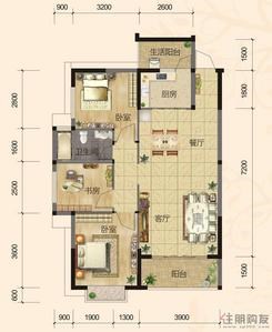 【天韵阁、天雅阁B】3室2厅1卫1厨2阳台