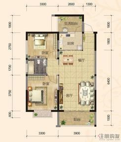 【天馨阁、天景阁B】2室2厅1卫1厨2阳台