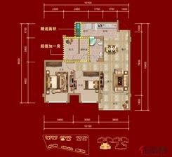 【鑫巢·凯旋会H3户型】2室2厅1卫1厨3阳台