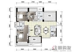 【汇东郦城·天阔BC户型5】3室2厅2卫1厨2阳台