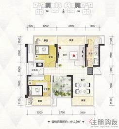 【2、3#楼A-3户型】2室2厅1卫1厨1阳台