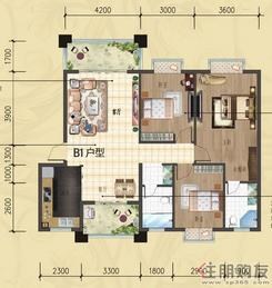 【B1户型】3室2厅2卫1厨2阳台
