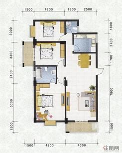 【四季阳光3#C户型】3室2厅2卫