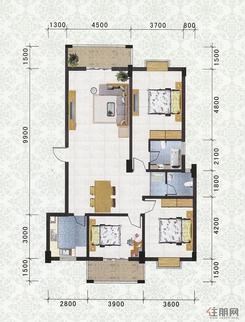 【四季阳光3#B户型】3室2厅2卫