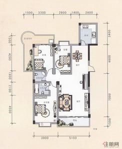 【四季阳光6#F户型】3室2厅2卫